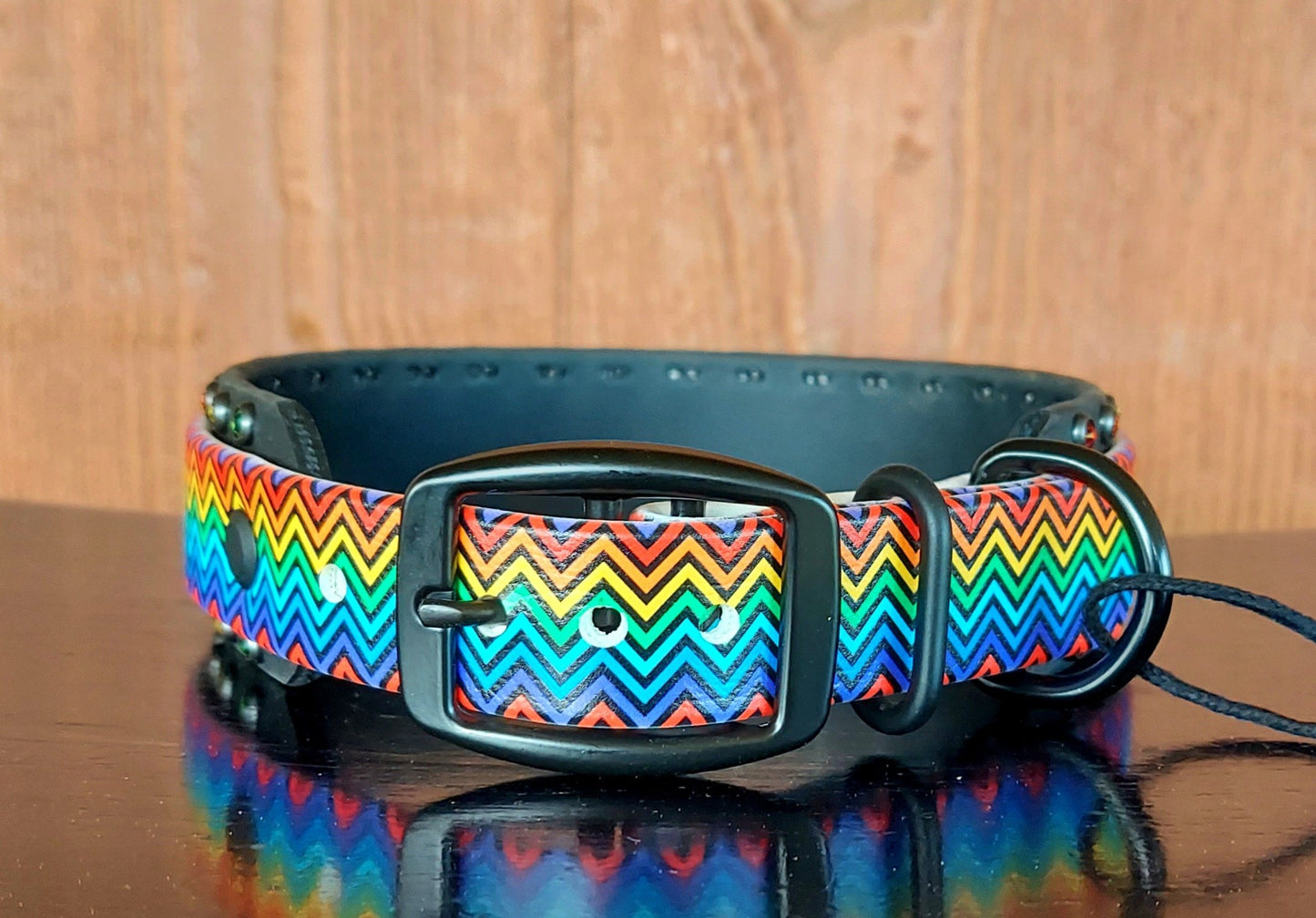 Rainbow Chevron Buckle Collar