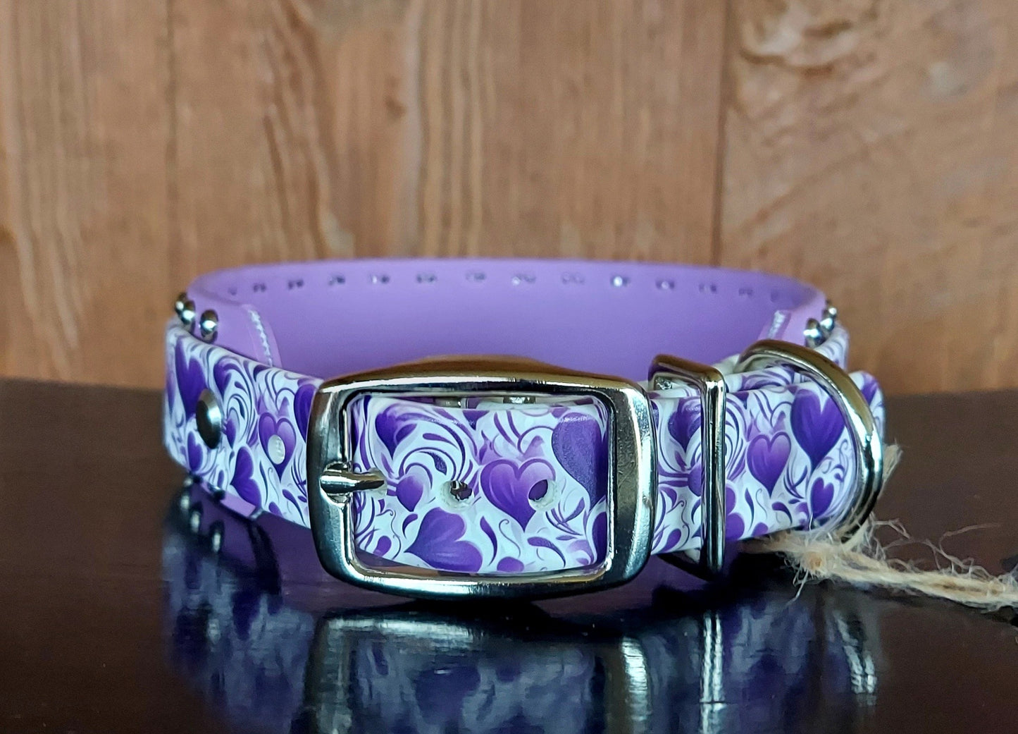 Purple Hearts Buckle Collar