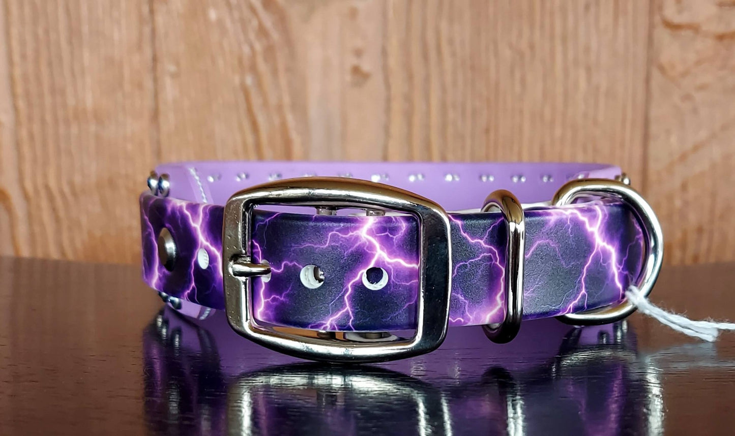 Purple Lightning Buckle Collar