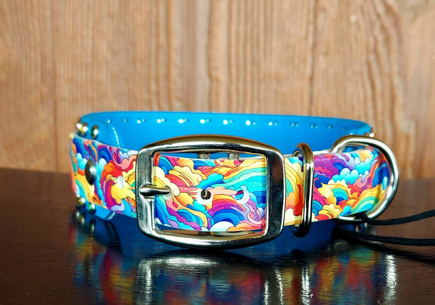 Abstract Rainbow UV Printed Buckle Collar