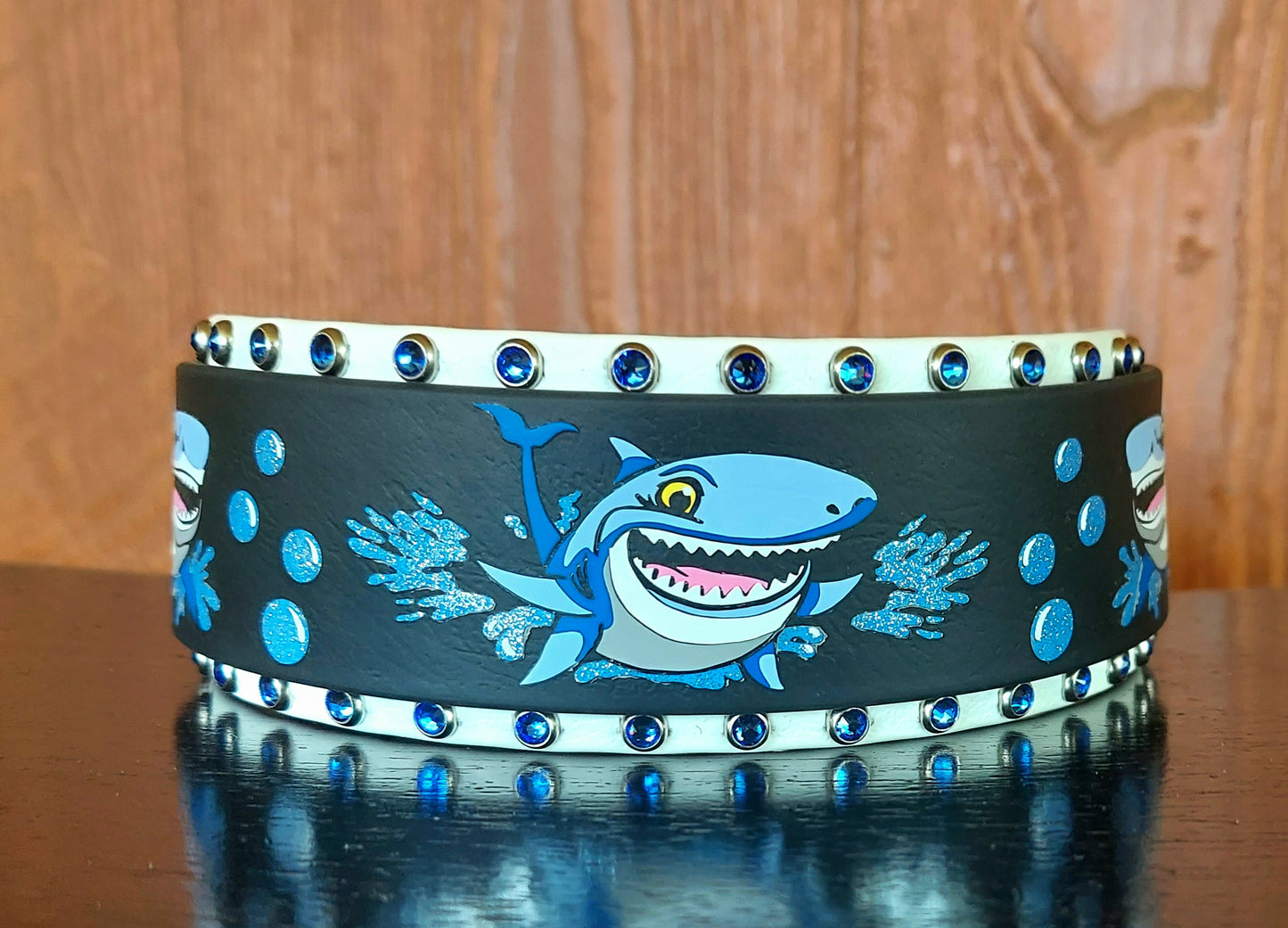 Shark Party, 2" wide buckle collar