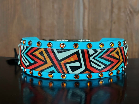 Tribal Grafitti UV Buckle Collar