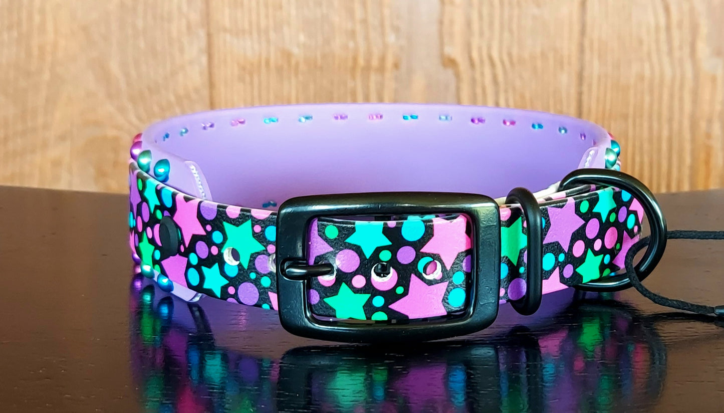 Stars and Dots UV Buckle Collar