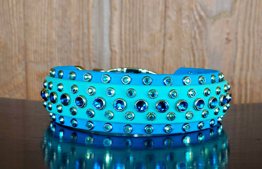 Aspire Double Layer Collar - DUSTY TURQUOISE/PACIFIC BLUE