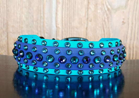 Aspire Double Layer Buckle Collar - PURPLE/AQUA
