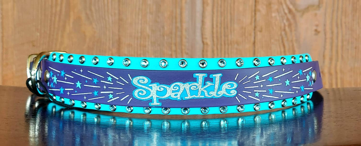 Sparkle BLUE Buckle Collar