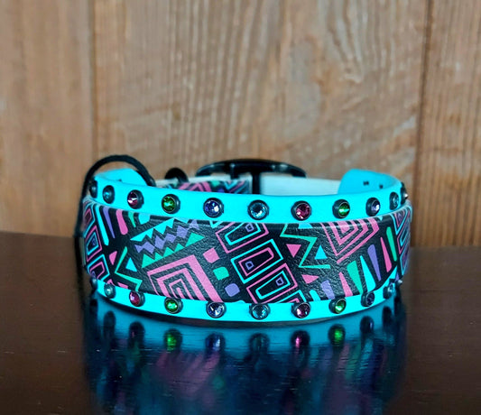 Neon Tribal UV Buckle Collar