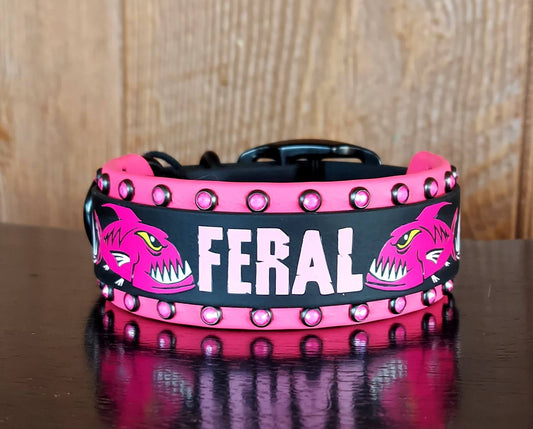 Feral Piranhas PINK Buckle Collar