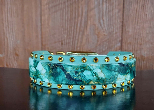 Green Marble Buckle Collar