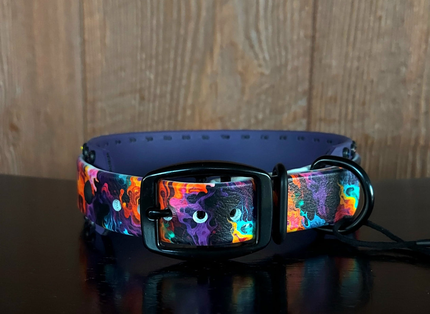 Neon Flames Buckle Collar, PURPLE