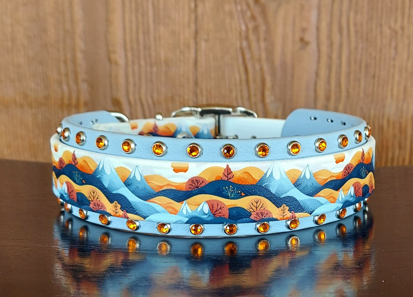 Fall Mountains UV Printed Buckle Collar