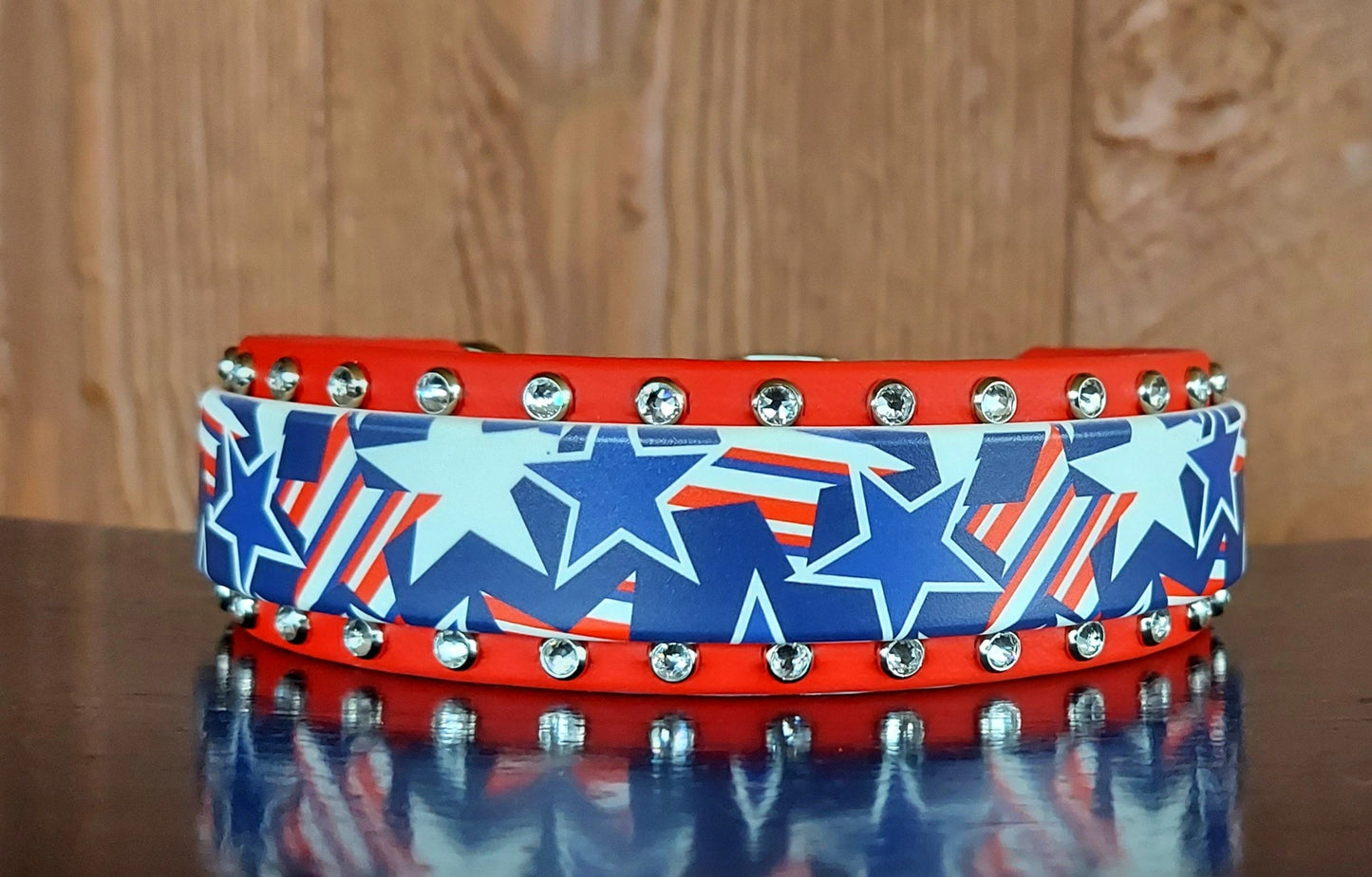 Patriotic Stars Buckle Collar