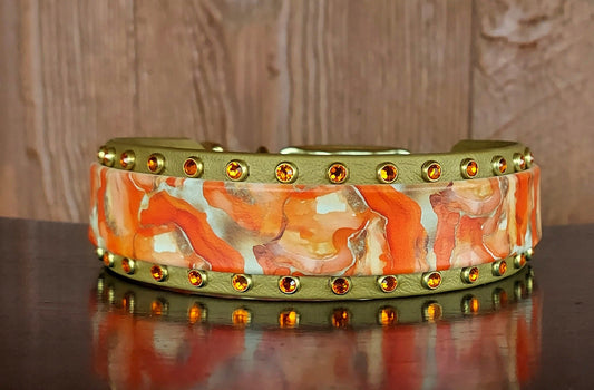 Orange Marble Buckle Collar