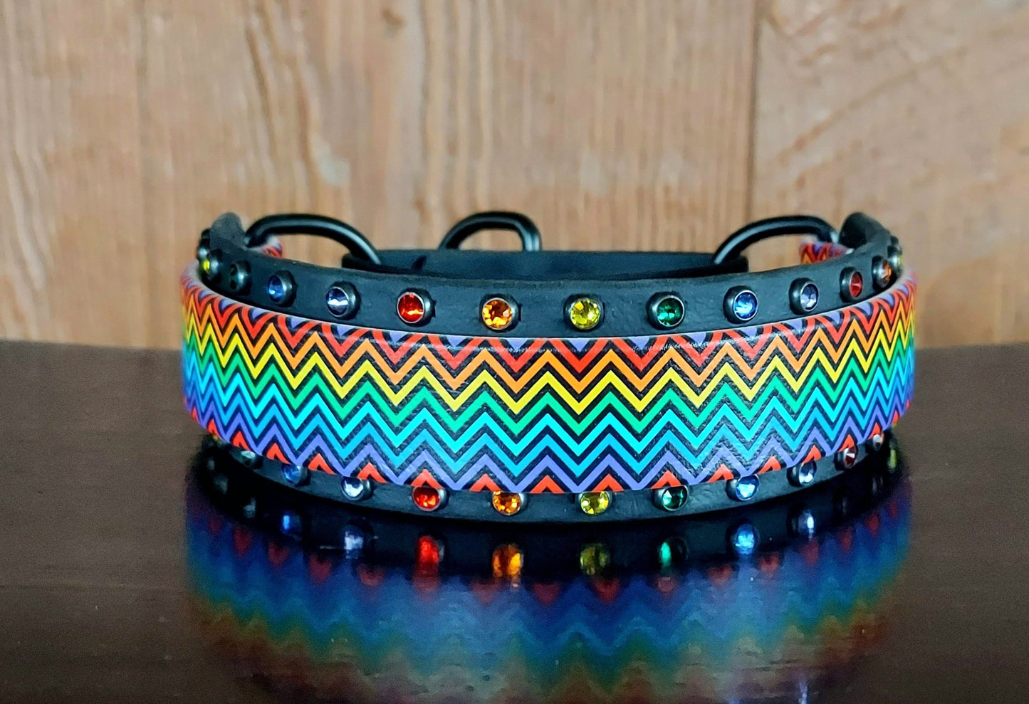 Rainbow Chevron Martingale Collar
