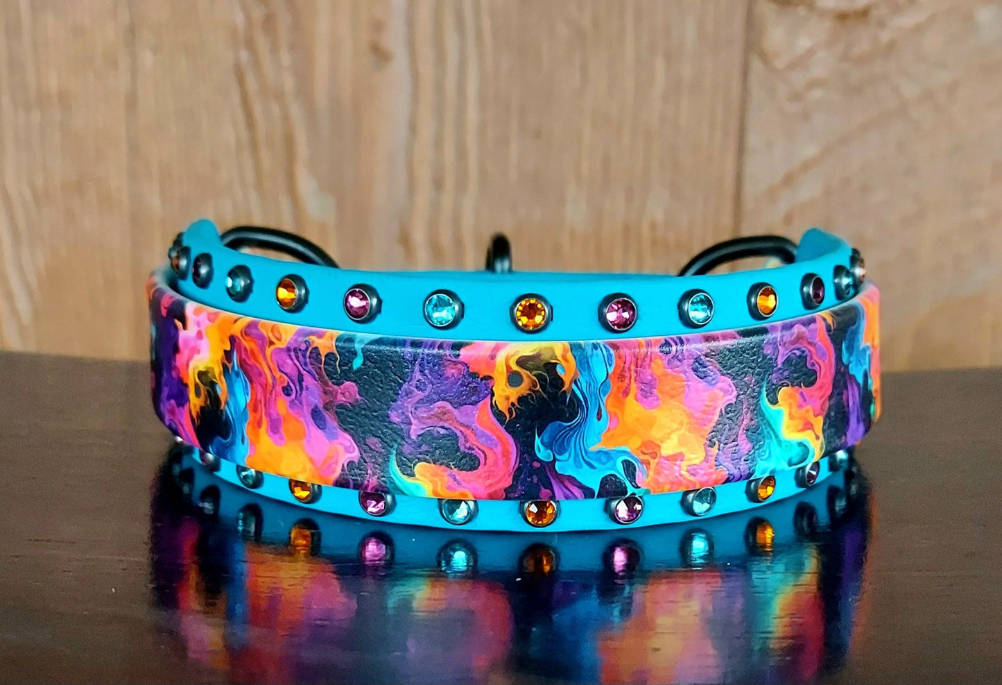 Neon Flames Martingale Collar