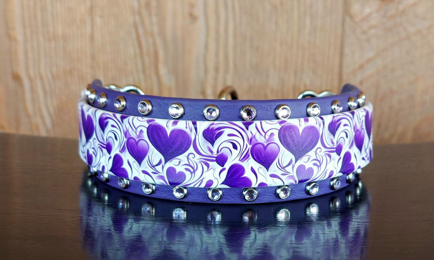 Purple Hearts Martingale Collar