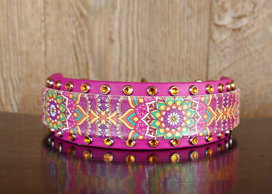 Orange/Pink Mandala Martingale Collar