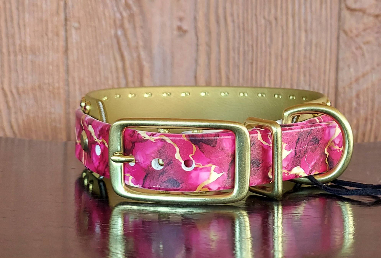 Hot Pink Marble Buckle Collar