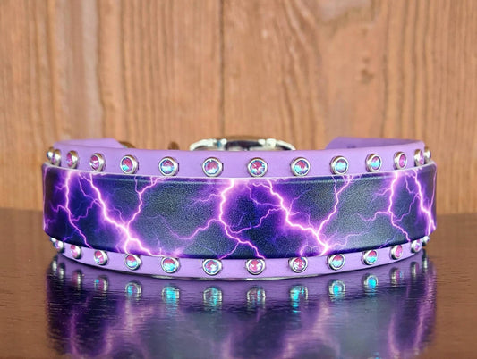 Purple Lightning Buckle Collar