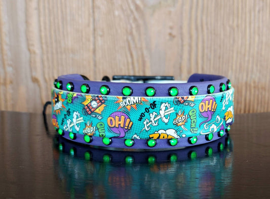 Comic Pop TEAL Buckle Collar