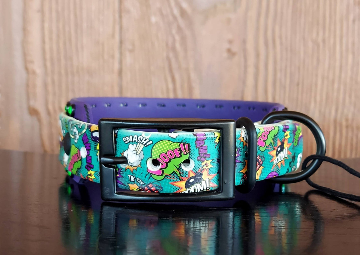 Comic Pop TEAL Buckle Collar