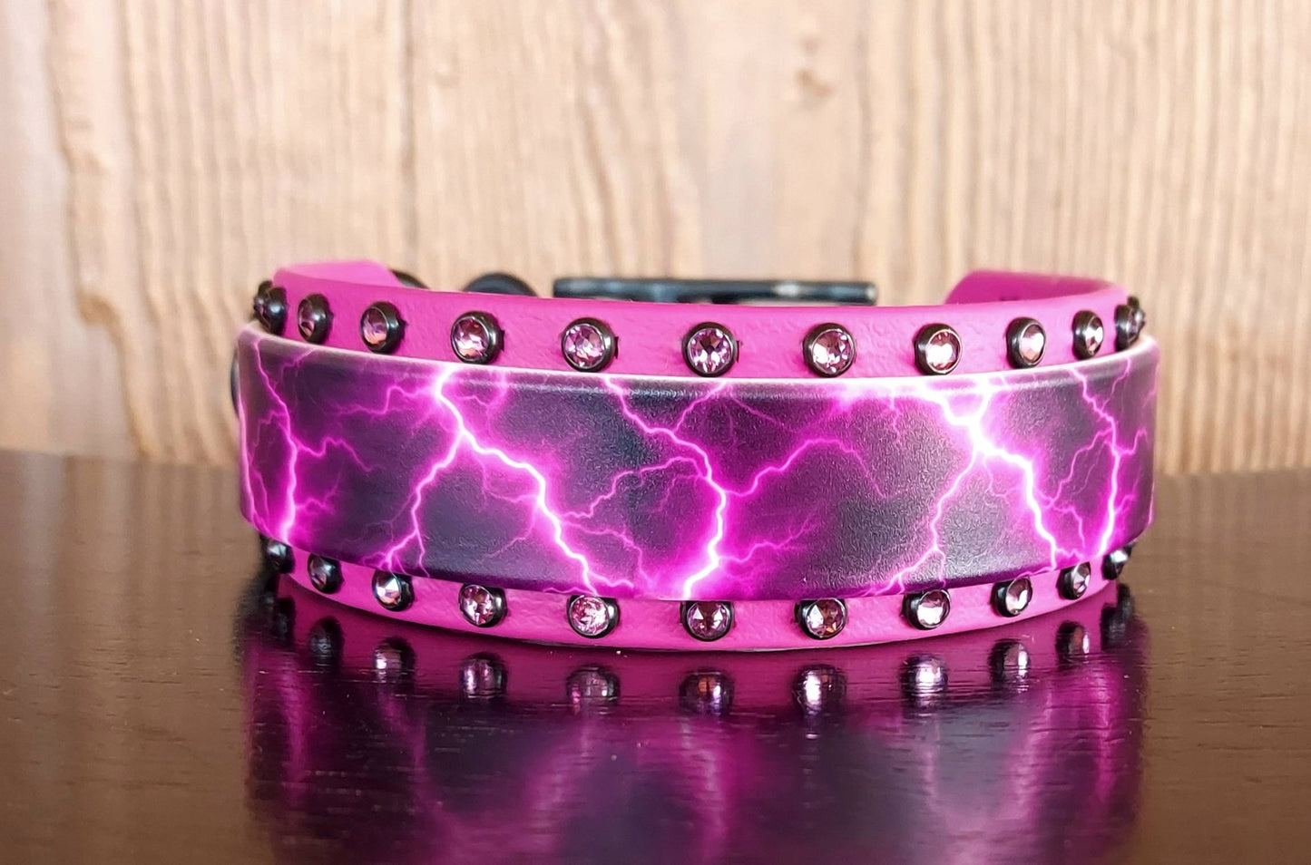Pink Lightning Buckle Collar
