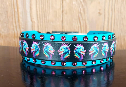 Neon Dragons Buckle Collar