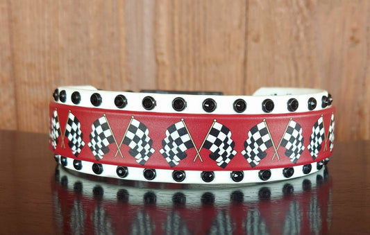 Checkerboard Flags Buckle Collar