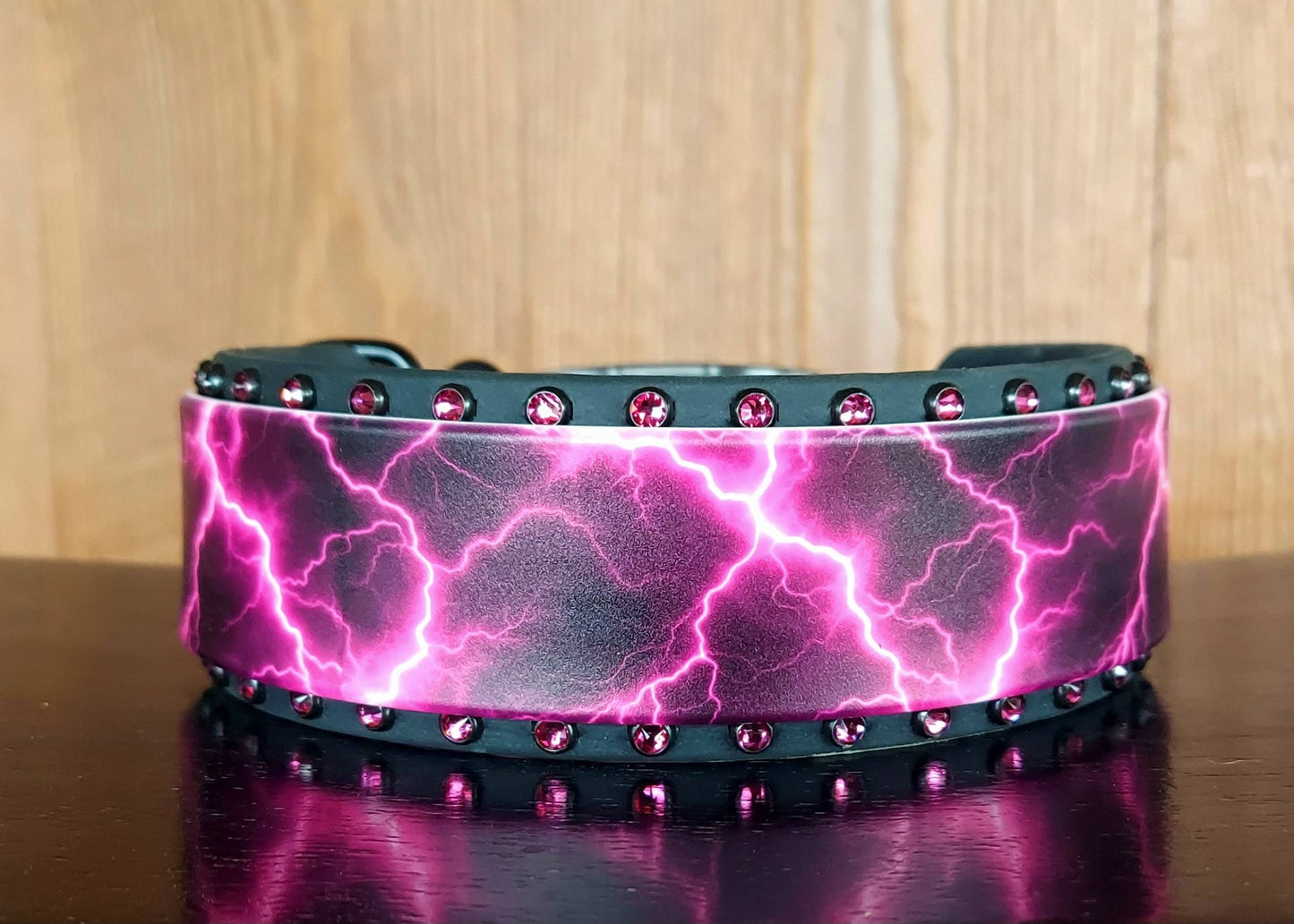 Pink Lightning Buckle Collar, 2" Wide
