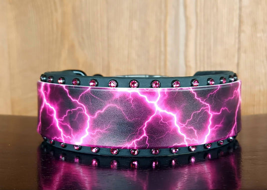 Pink Lightning Buckle Collar, 2" Wide