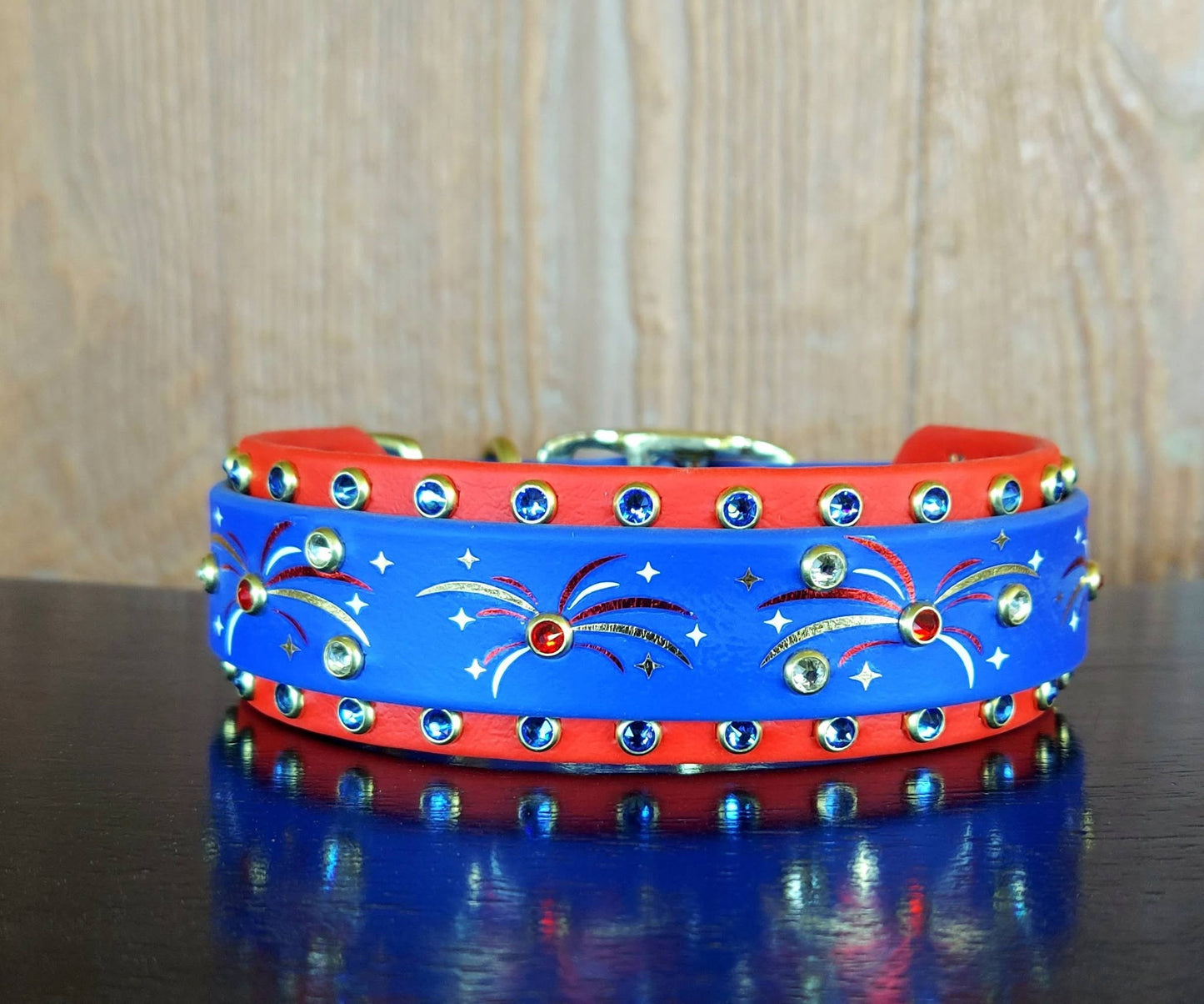 Fireworks RED/BLUE Buckle Collar