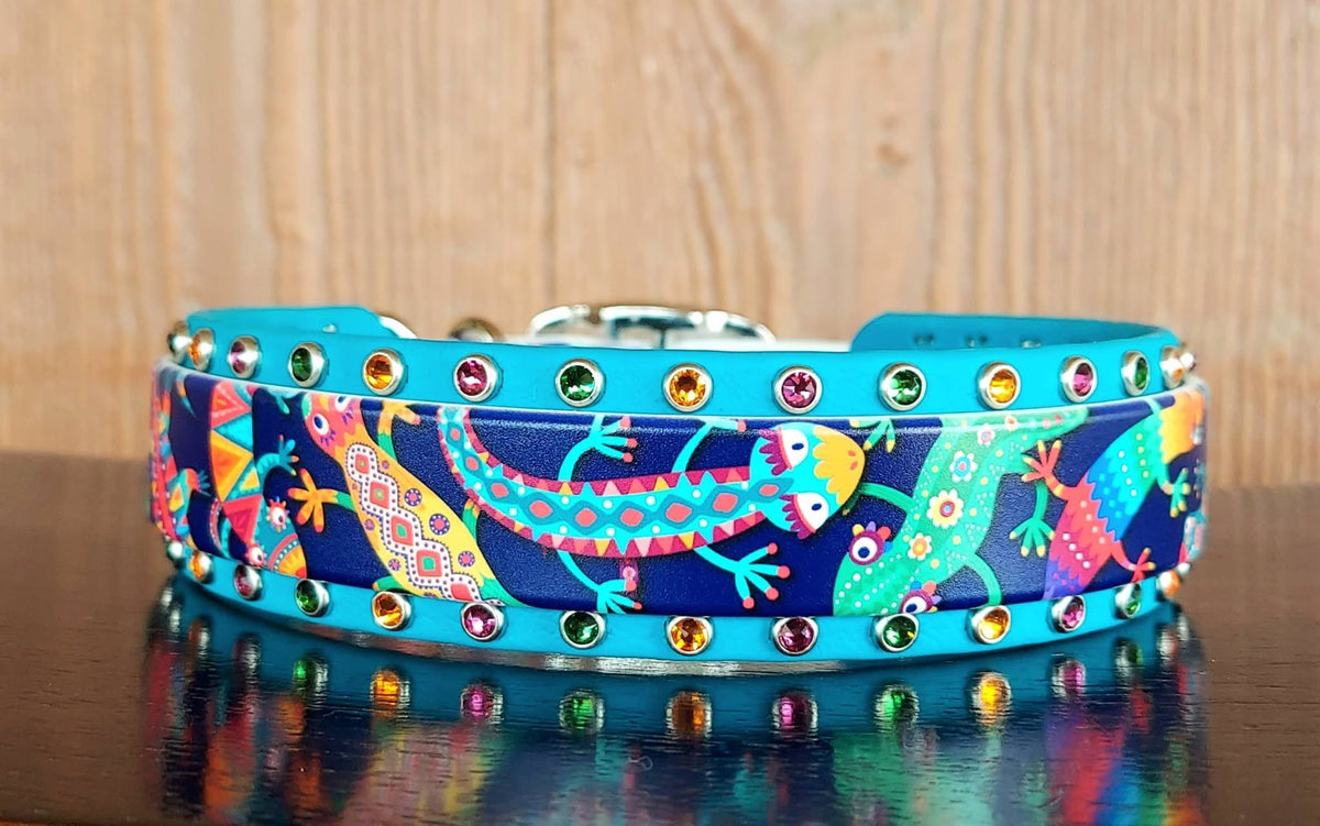 Rainbow Geckos Buckle Collar