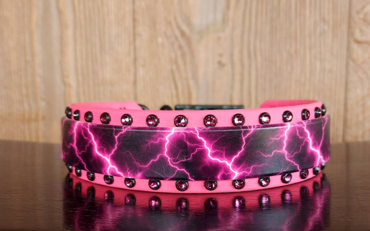 Pink Lightning Buckle Collar