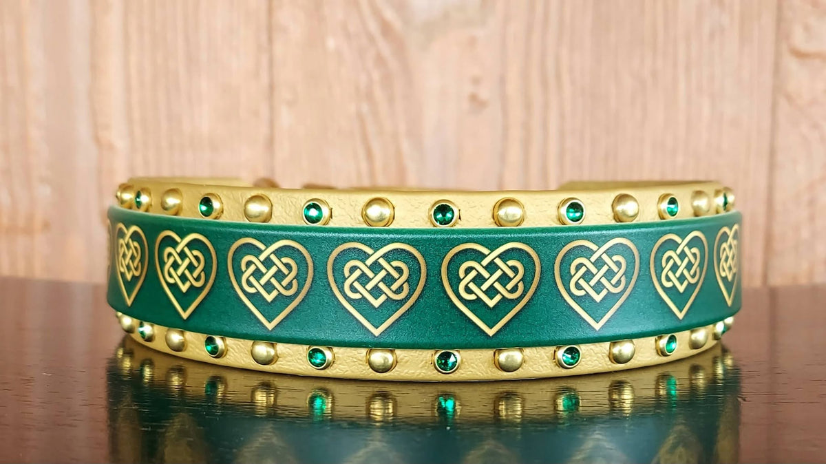 Celtic Hearts Buckle Collar