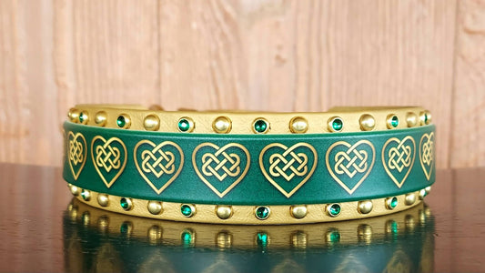Celtic Hearts Buckle Collar