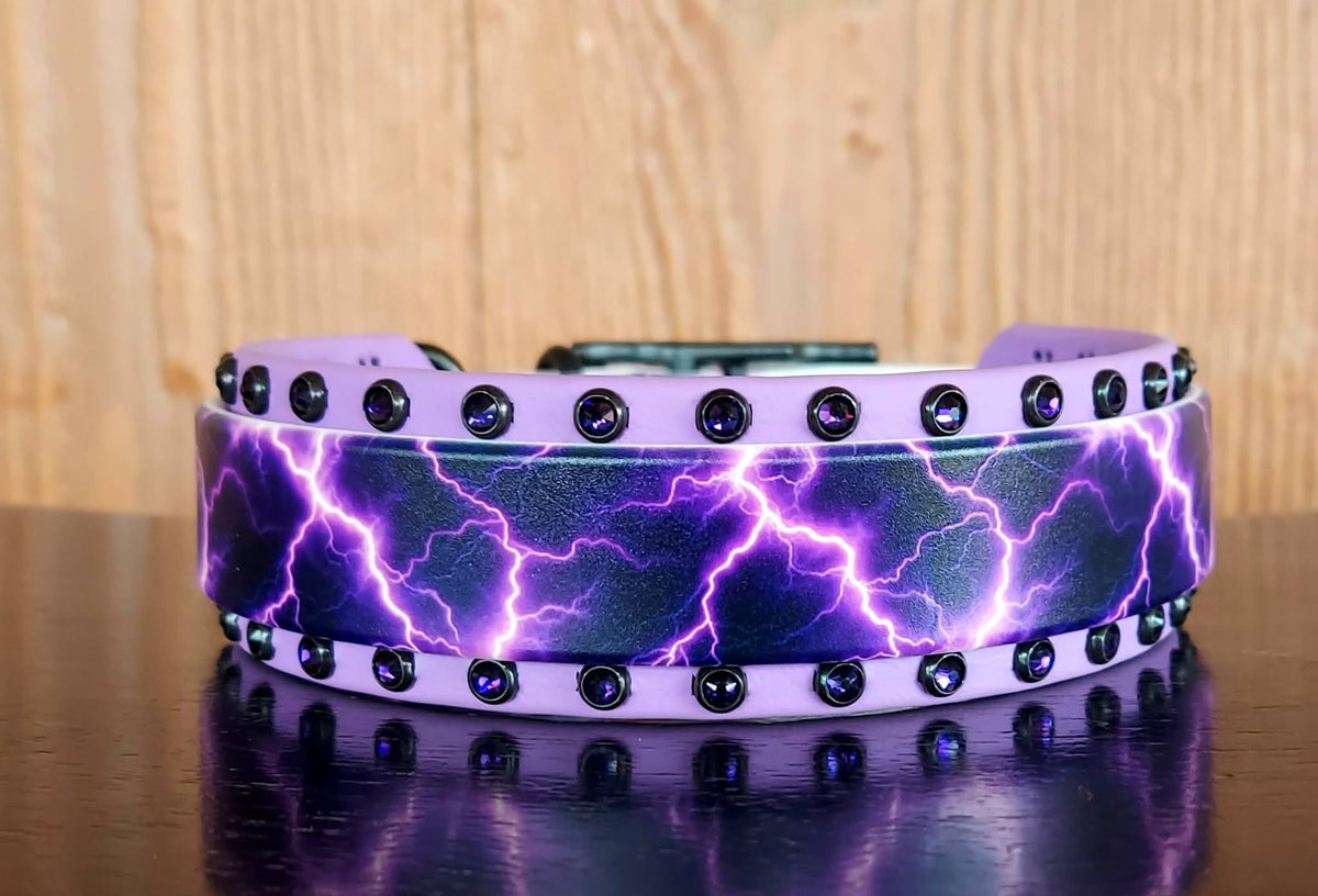 Purple Lightning Buckle Collar