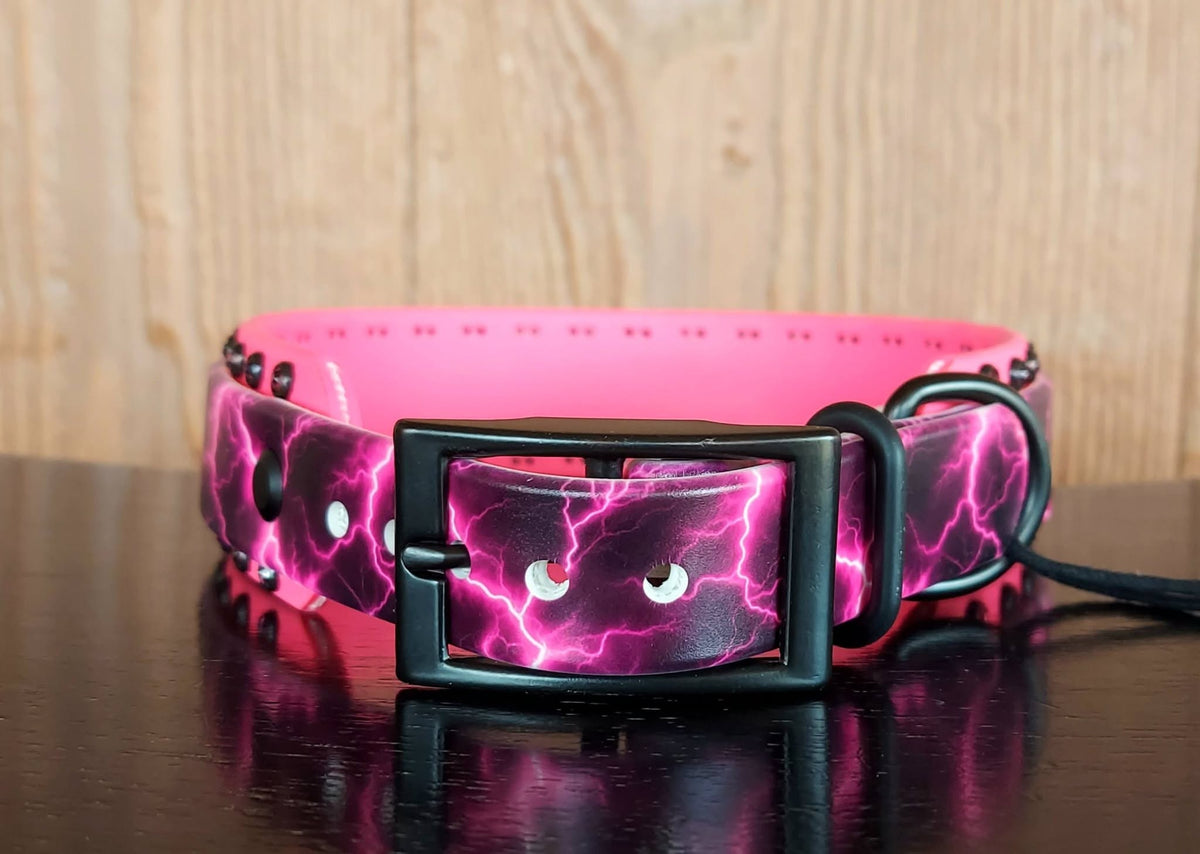 Pink Lightning Buckle Collar