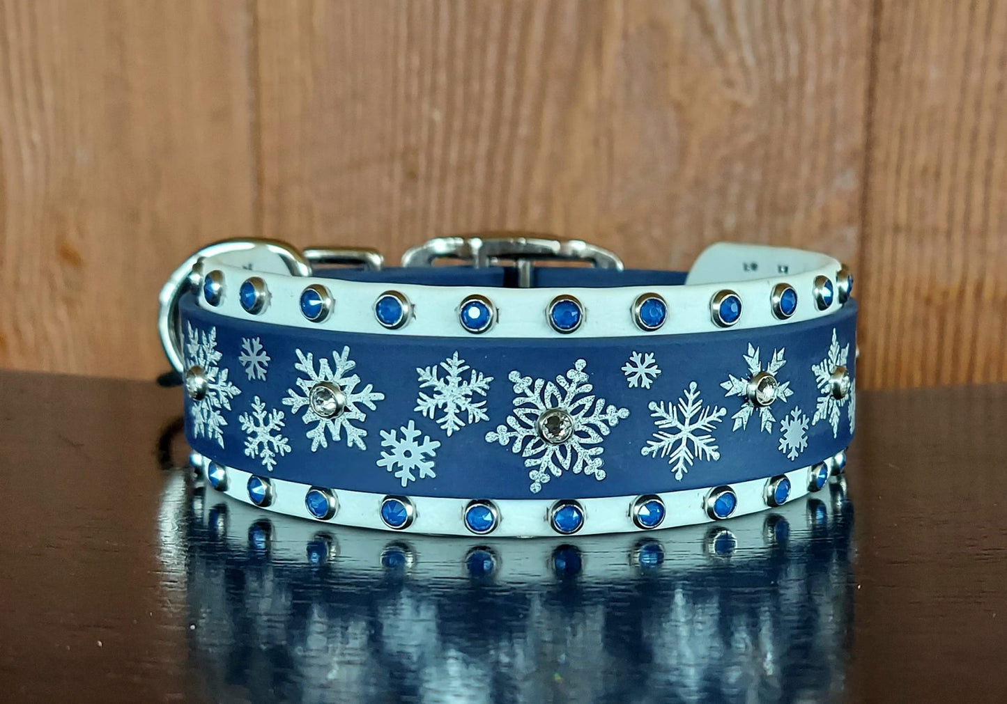 Snowflake Magic HTV Buckle Collar